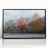 Large abstract wall art featuring swirling colors in muted earth tones on a framed acrylic.