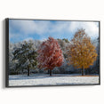 Black and white framed canvas featuring a vintage landscape of Iowa, ideal for bedroom wall decor.