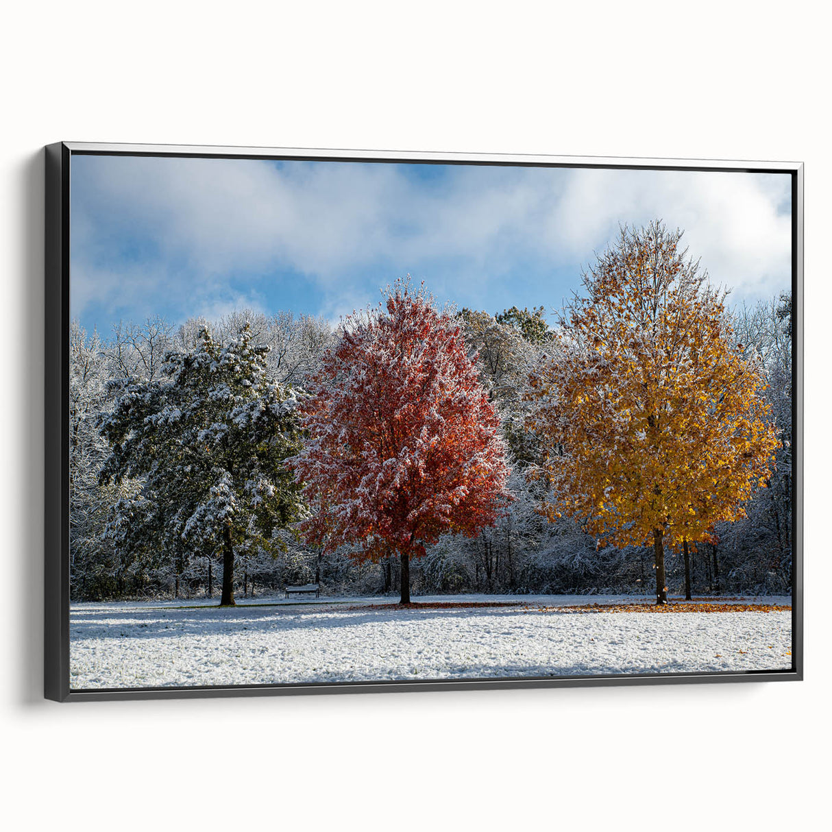 Black and white framed canvas featuring a vintage landscape of Iowa, ideal for bedroom wall decor.