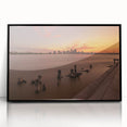 Large abstract wall art depicting a vibrant Louisiana landscape in mid-century modernist style on a framed acrylic.