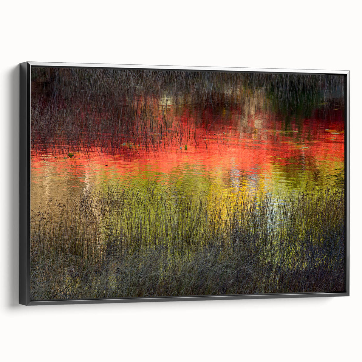 Black and white framed canvas of Acadia landscape, ideal for bedroom wall art.