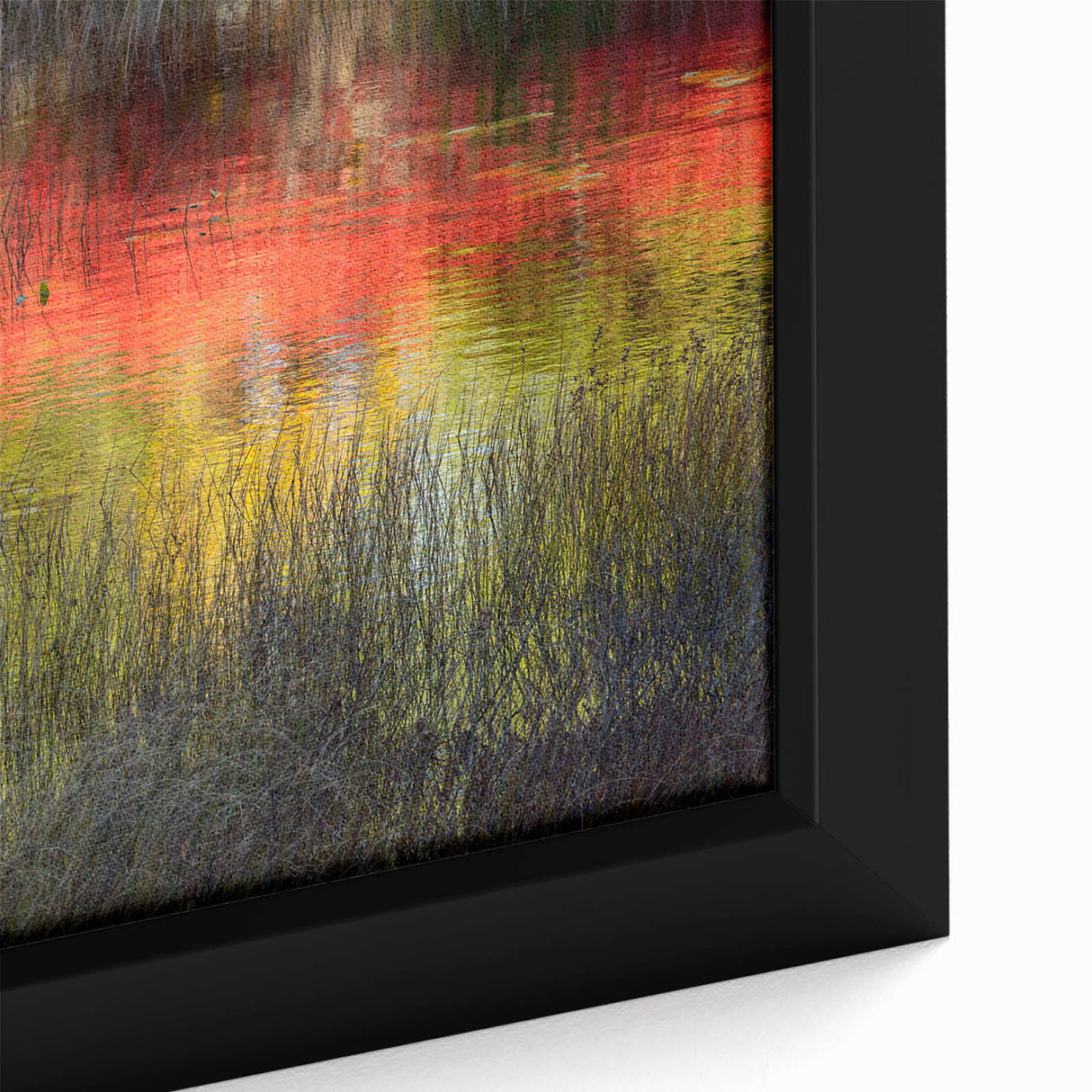 Textured black wall art depicting Acadia's rocky coastline, in vibrant colors on a framed canvas.