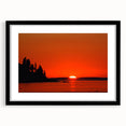 Extra large abstract art print of a colorful Maine landscape in black frame, ideal for living room decor.
