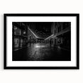 Extra large abstract art print of colorful, textured Detroit skyline on black framed canvas, ideal for living room decor.