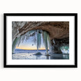 Extra large abstract art print of Michigan's Upper Peninsula in vibrant, textured colors on a black framed canvas.