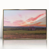 Large art print of a Montana landscape in muted earth tones on framed acrylic, ideal for modern art wall decor.