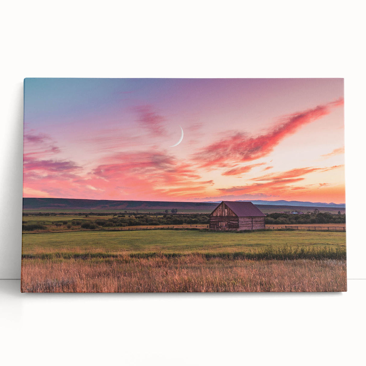 Black and white photo of Montana scenery on stretched canvas, ideal for kitchen wall art or bedroom ambiance.
