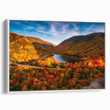 Vintage poster art of a New Hampshire landscape on framed canvas, featuring colorful art in extra large size.