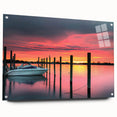 Large abstract depiction of New Jersey scenery on acrylic glass, using blue and green shades, ideal for dining room art.