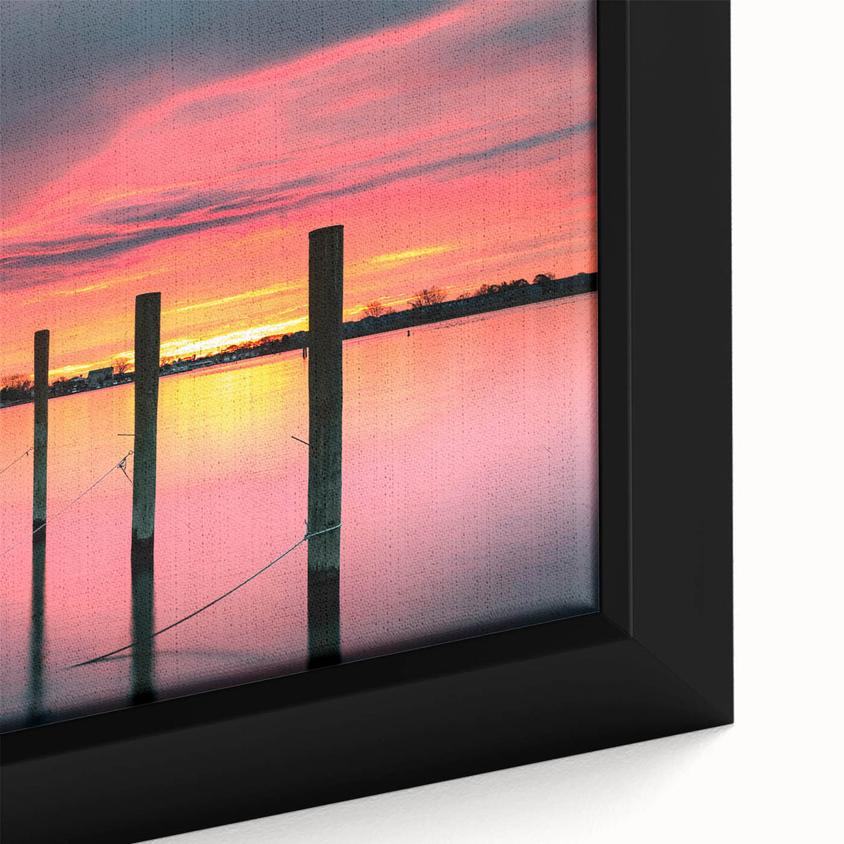 Black wall art featuring a textured New Jersey scenery in vibrant colors on a framed canvas, ideal for living room decor.