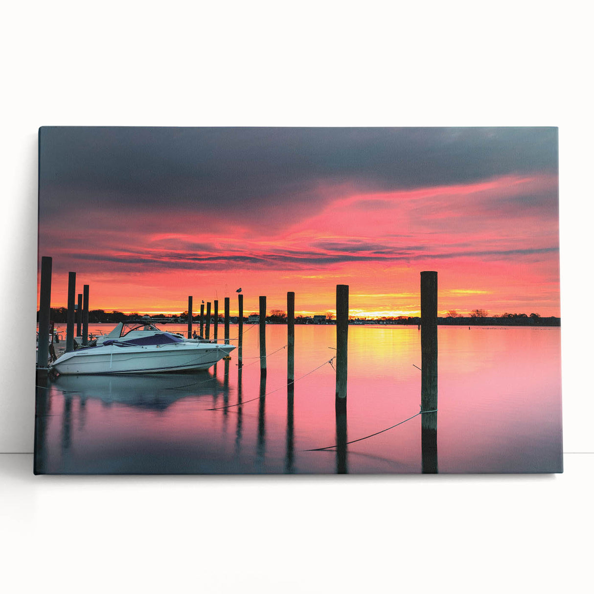 Black and white stretched canvas of New Jersey scenery, ideal for kitchen wall art or bedroom ambiance.