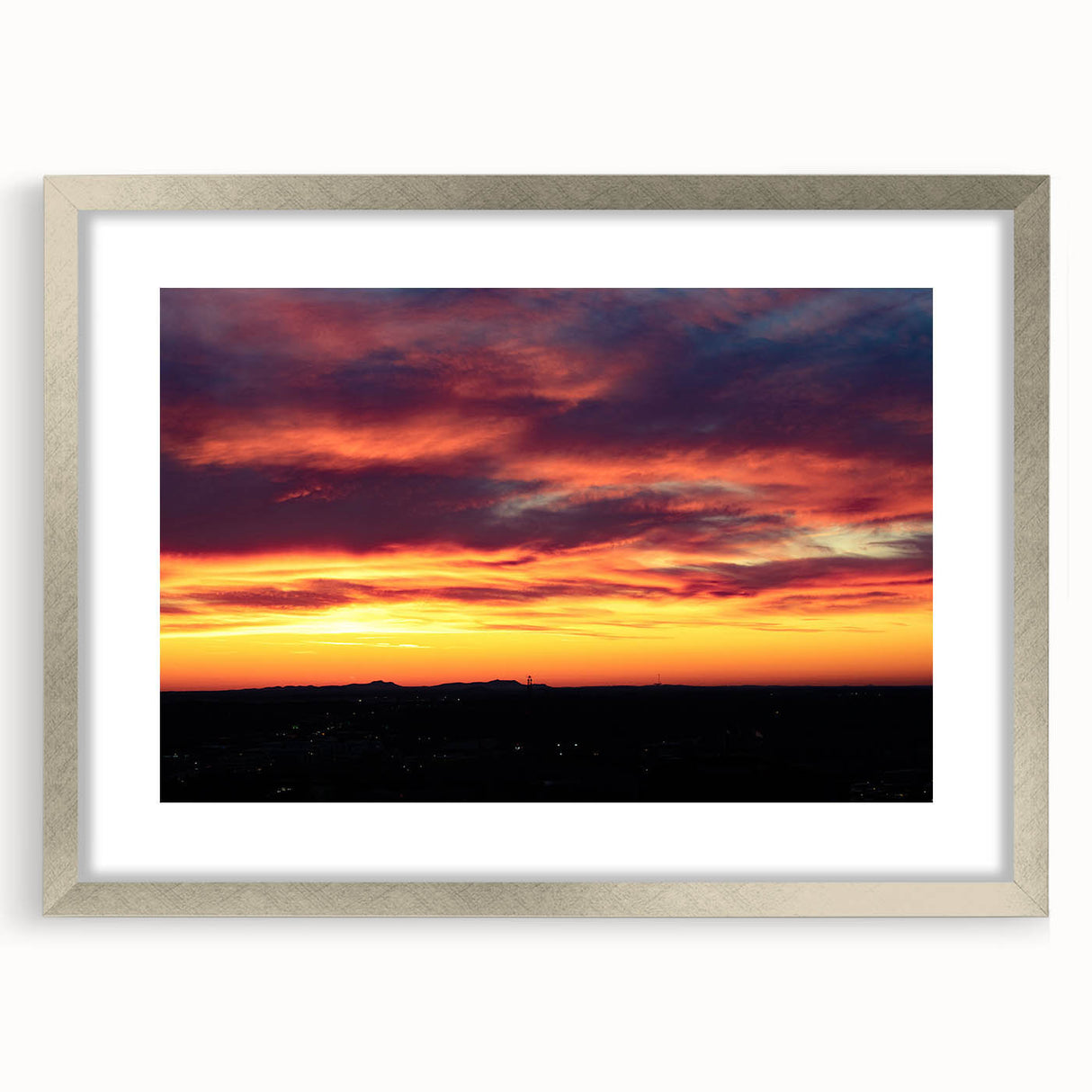 Textured abstract art print of Charlotte skyline in muted blue tones on a framed canvas, ideal for bedroom decor.
