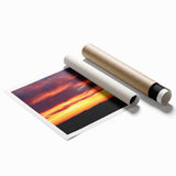 Extra large rolled print of a serene Charlotte skyline in muted blue and gray tones, ideal for classy bathroom wall art.