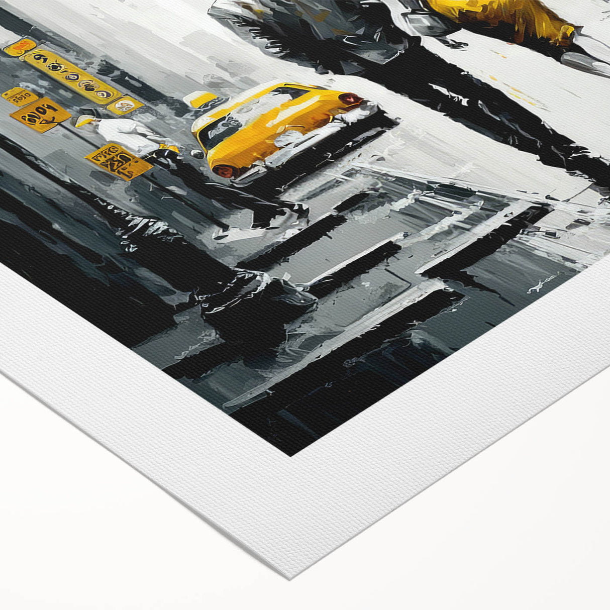 Art deco poster of Manhattan skyline in monochrome, rolled canvas, suitable for dining room wall art.