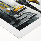 Art deco poster of Manhattan skyline in monochrome, rolled canvas, suitable for dining room wall art.