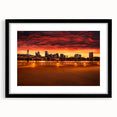 Extra large abstract art print of Portland, Oregon, featuring vibrant, colorful textures on a framed canvas.