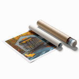 Extra large rolled print featuring a floral scene with soft pastel colors, ideal for classy bathroom wall art.
