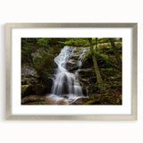 Textured abstract art print of Virginia scenery in silver frame, ideal for bedroom wall decor.
