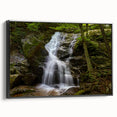 Black and white framed canvas of a Virginia landscape, ideal for bedroom wall art, in a vintage poster style.