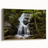 Framed canvas of a Virginia landscape in vintage poster style, featuring muted earth tones, ideal for bedroom wall art.