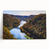 Black and white stretched canvas of West Virginia scenery, ideal for kitchen wall art.
