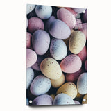 Large abstract wall art on acrylic glass depicting vibrant spring colors, ideal for bedroom or dining room decor.
