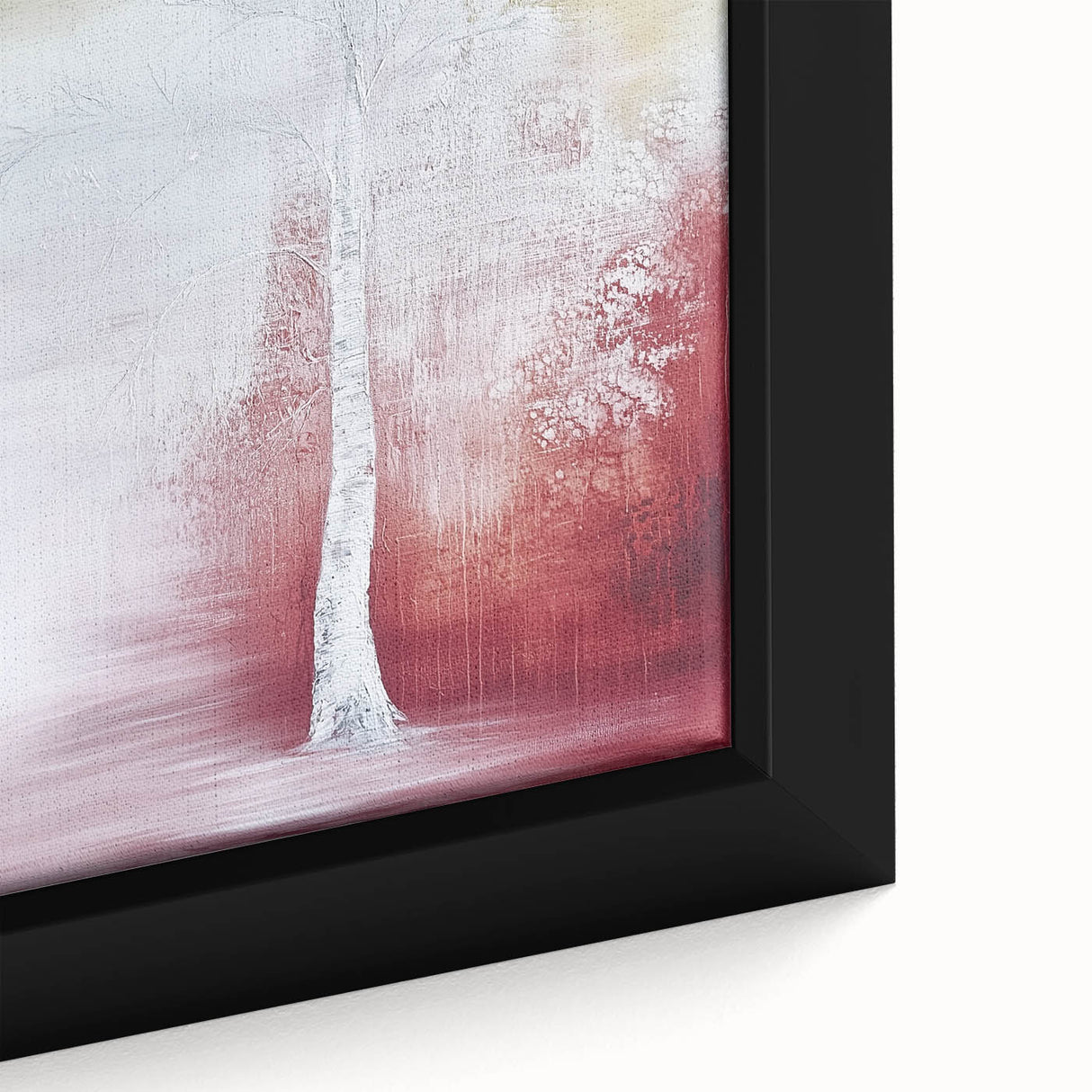 Ethereal Tree Wall Art – Soft Red & Yellow Dining Print