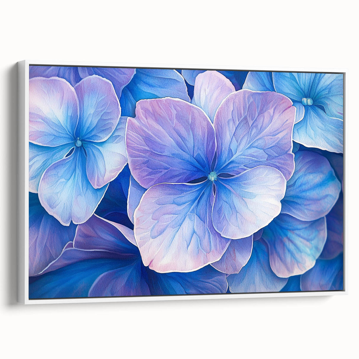 Elegant Blue Floral Living Room Wall Art – Modern Canvas Print