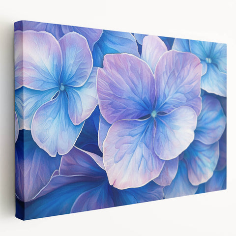 Elegant Blue Floral Living Room Wall Art – Modern Canvas Print
