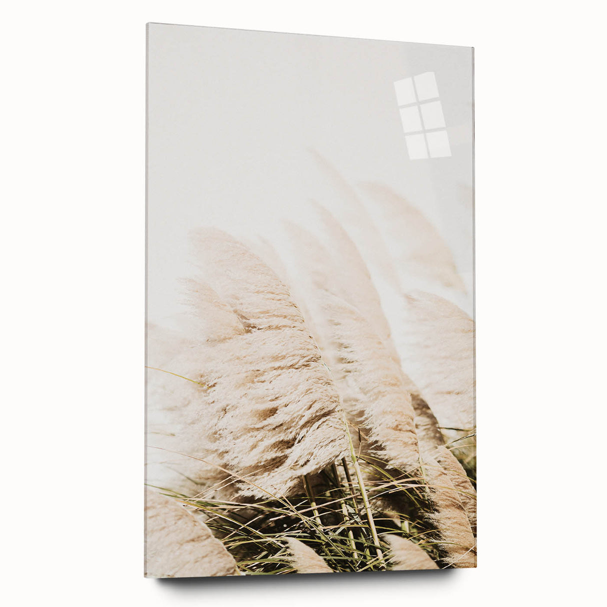 Large abstract wall art on acrylic glass, featuring swirling blue and green tones, ideal for bedroom or dining room decor.