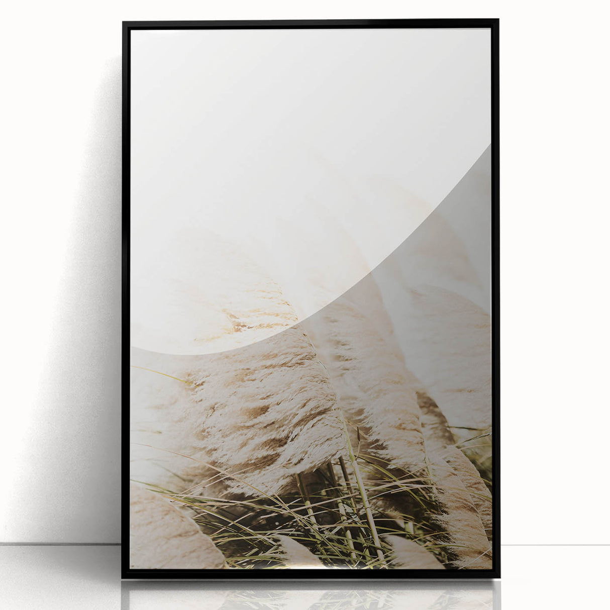 Large abstract wall art featuring mid-century modernist summer themes in vibrant red and orange tones.