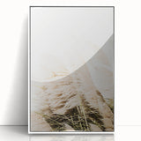 Art deco poster of a summer scene in pastel shades, framed in white acrylic, ideal for nursery wall art.