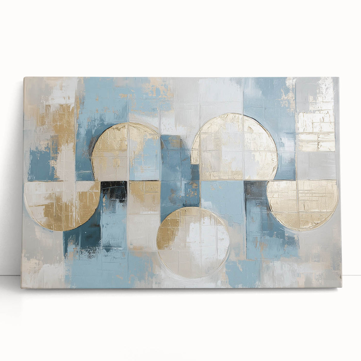 Modern Geometric Living Room Wall Art – Abstract Canvas Print