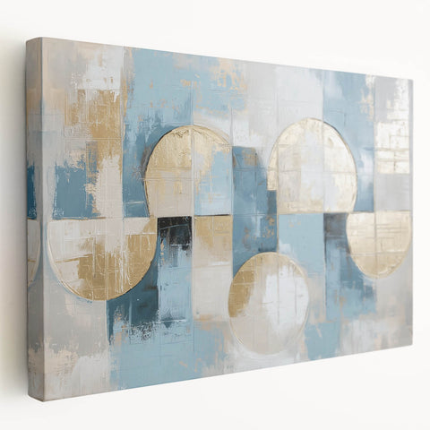Modern Geometric Living Room Wall Art – Abstract Canvas Print