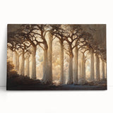 Vibrant abstract floral wall art on a stretched canvas, featuring bold colors and intricate patterns, leaning against a wall in a modern setting. Ideal for contemporary decor.