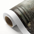 Abstract landscape wall art on rolled canvas, showcasing vibrant blues and earthy tones, perfect for modern home decor, packaged securely in a cardboard tube.
