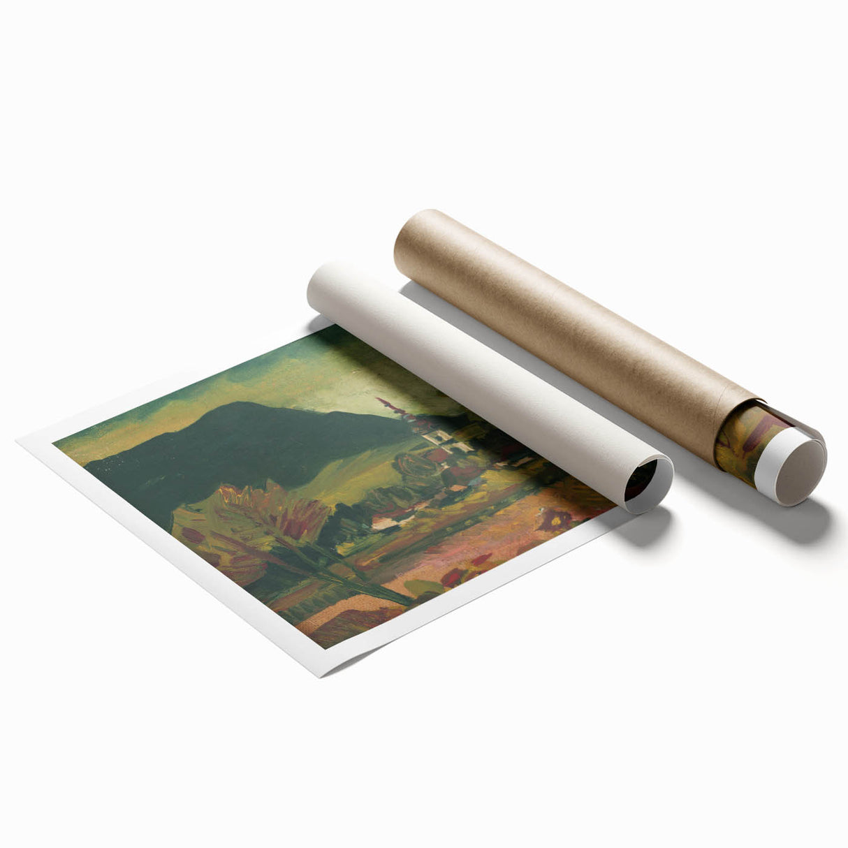 Expressionist Landscape with Church - Vibrant Nature-Inspired Wall Art