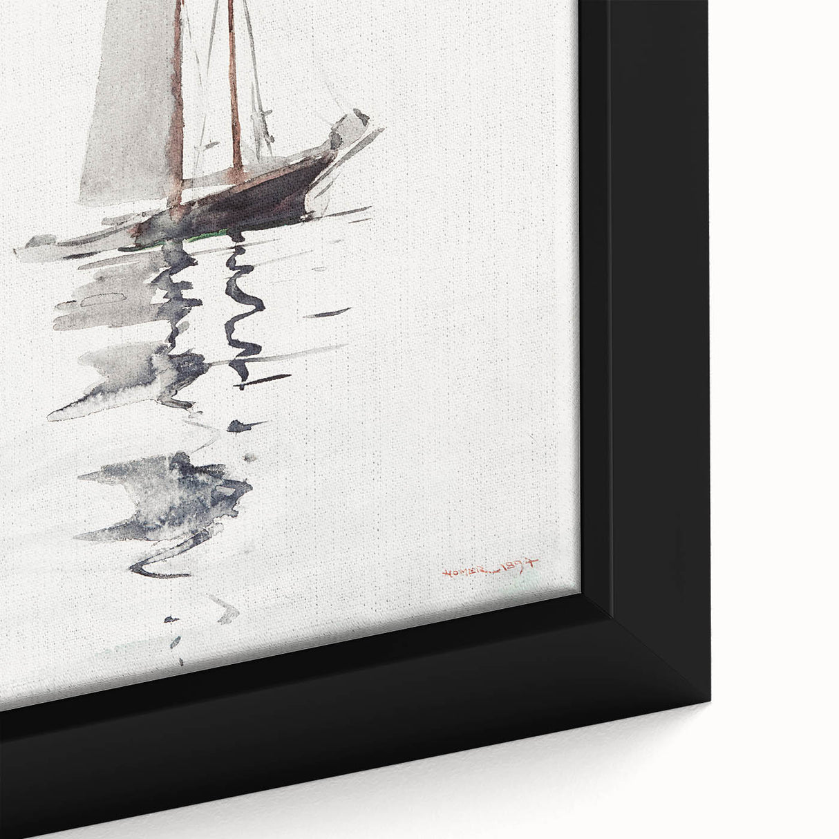 Realism Art Prints - Two-Masted Schooner by Winslow Homer Coastal Art
