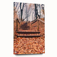 Large abstract wall art depicting vibrant autumn colors on acrylic glass, ideal for bedroom or dining room decor.