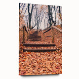 Large abstract wall art depicting autumnal hues on acrylic glass, ideal for bedroom or dining room decor.