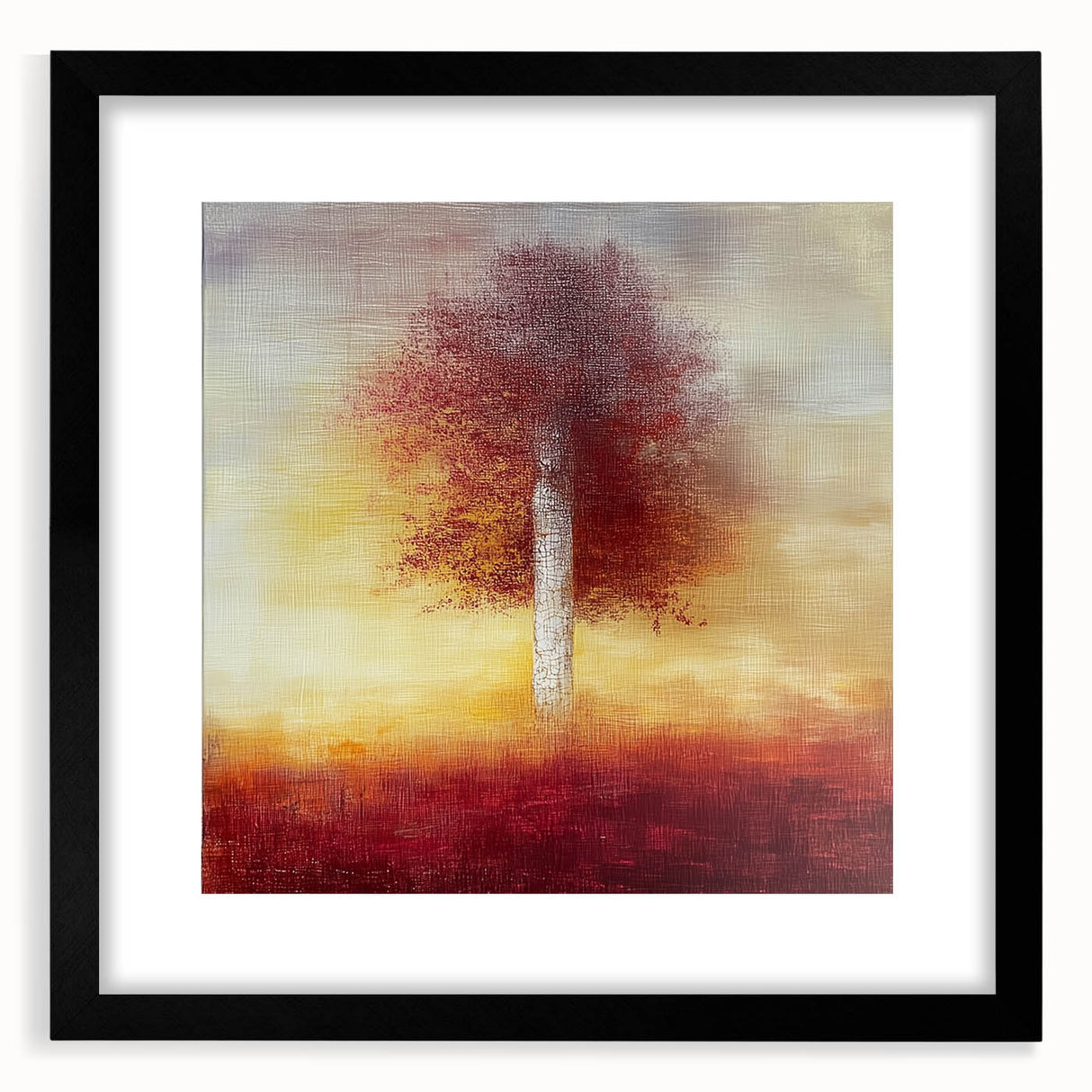 Golden Tree Wall Art – Warm Sunset Dining Room Canvas