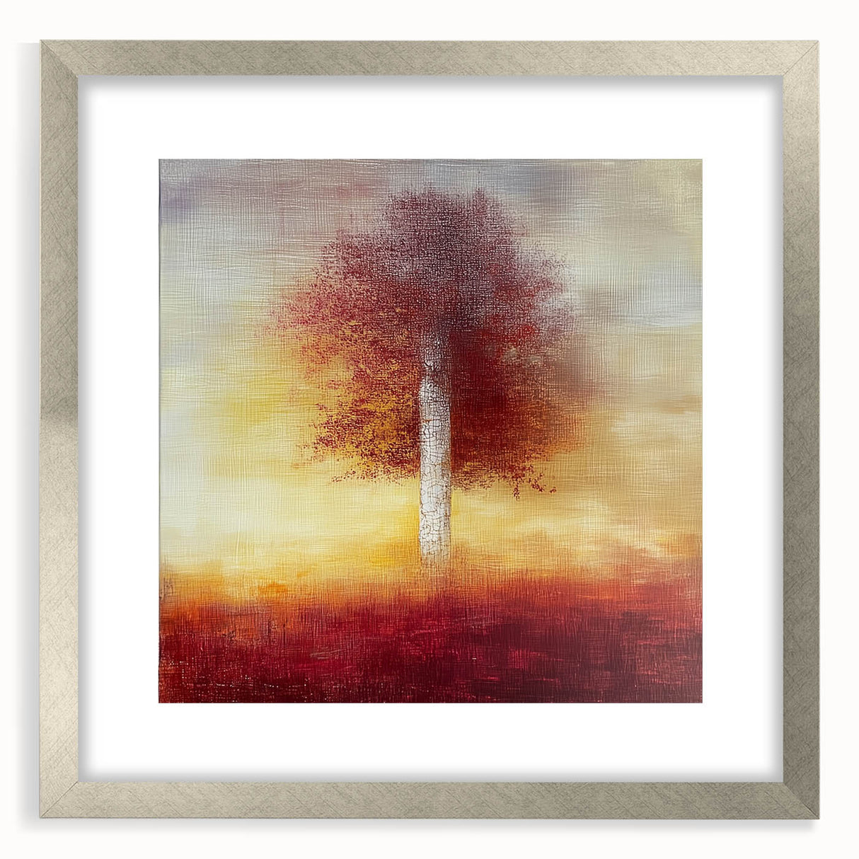 Golden Tree Wall Art – Warm Sunset Dining Room Canvas
