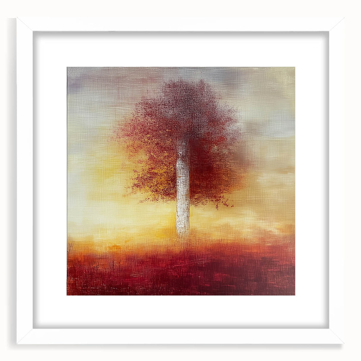 Golden Tree Wall Art – Warm Sunset Dining Room Canvas