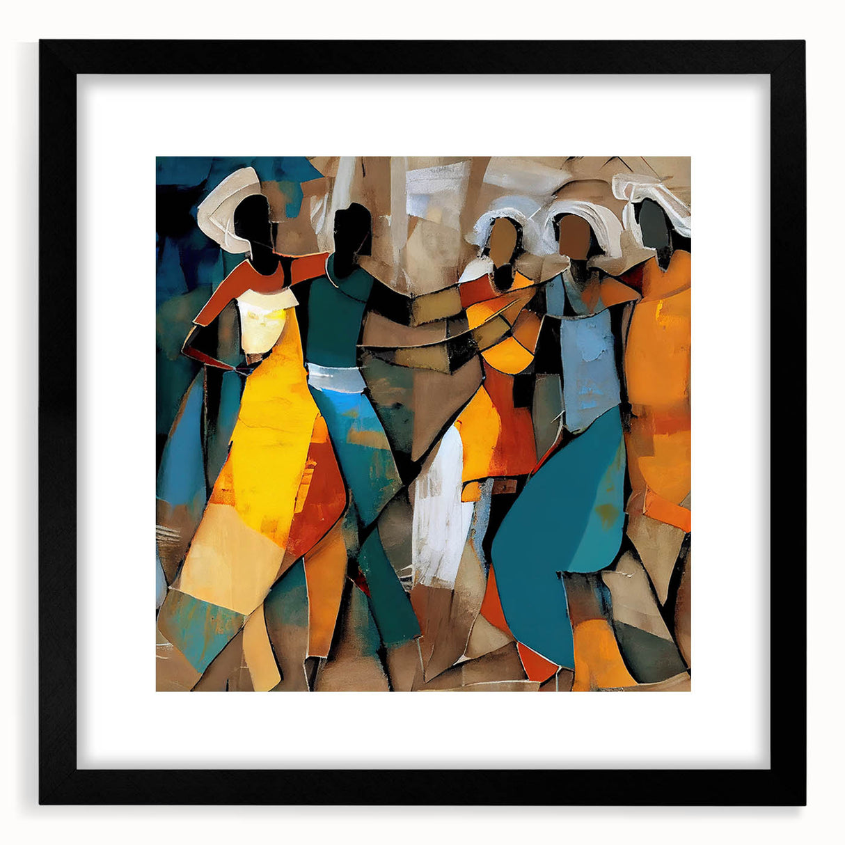 Abstract Figurative Living Room Wall Art – Modern Canvas Print