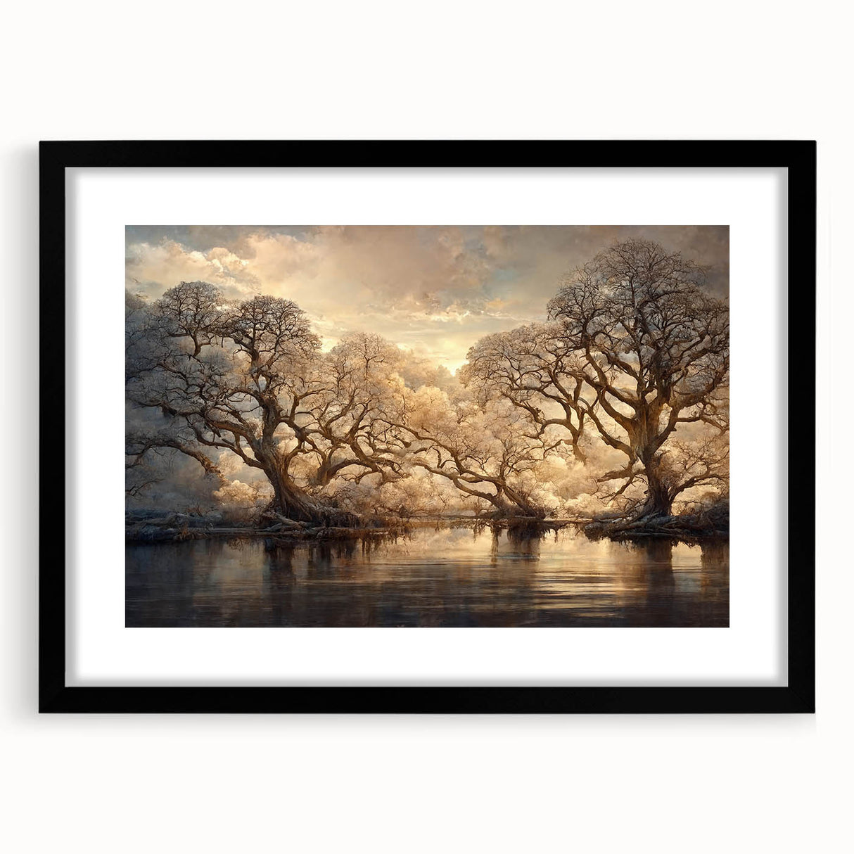 Abstract floral wall art in a black frame with a white mat, showcasing vibrant colors and intricate designs, perfect for modern home decor or art enthusiasts.