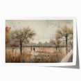 Abstract landscape wall art print showcasing vibrant colors and fluid shapes, rolled and packaged in a protective tube, perfect for modern decor.