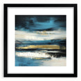 Fluid Abstract Wall Art – Teal, Gold, and Navy Horizontal Texture
