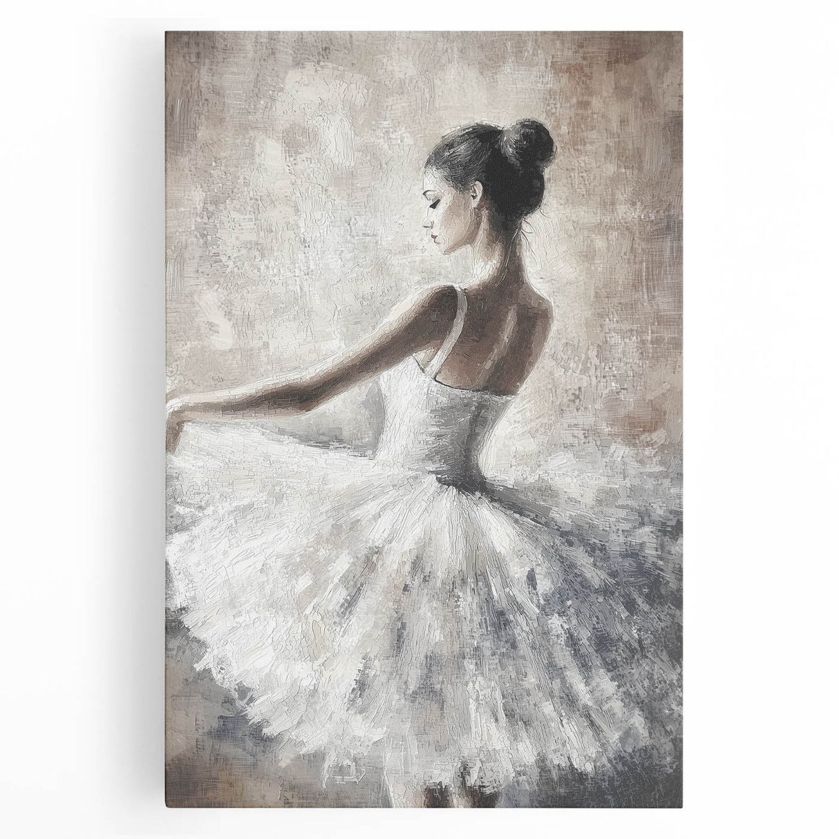 Abstract figurative stretched canvas artwork showcasing vibrant colors and dynamic shapes, perfect for modern home decor. Ideal for adding a contemporary touch to living spaces.