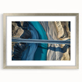 Landscape bridge frame with a silver mat showcasing a modern aesthetic, ideal for displaying artwork or photographs in a stylish setting. This elegant frame enhances decor and complements various interiors, providing a polished look for home or office use.
