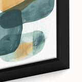 Modern Dining Room Art – Teal & Gold Abstract Dining Room Wall Art